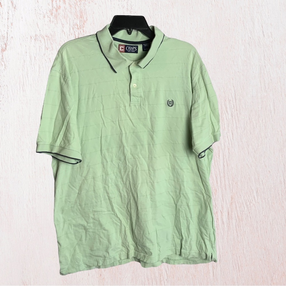 Chaps Light Mint Green Polo Shirt Men XL